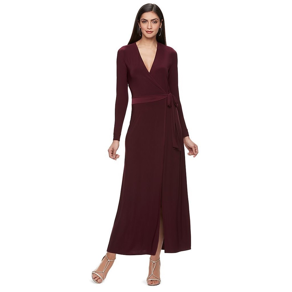 JLo faux wrap maxi dress